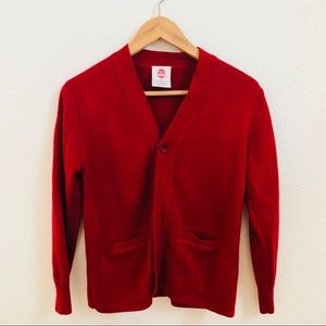 Vintage cherry red button up cardigan